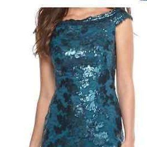 NWT WOMEN Adrianna Papell Deep Blue Sequin Dress